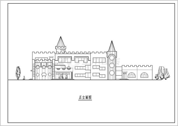 某地三层框架结构12班幼儿园建筑施工图-图一