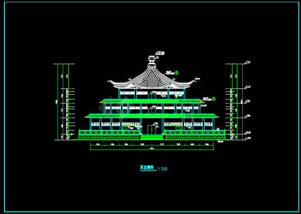 三层古建筑cad设计施工平立面大样详图-图二