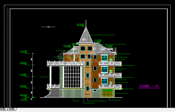 某大型办公楼建筑设计方案全套CAD详图-图二