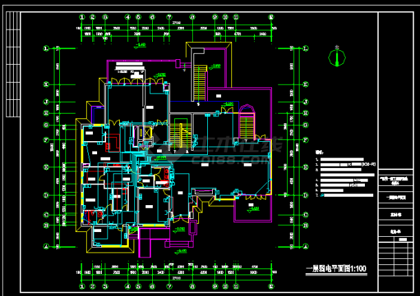 某豪华别墅弱电设计方案全套CAD平面图-图二