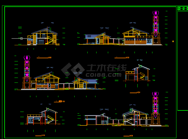 半岛某会所建筑方案设计全套CAD图纸-图二
