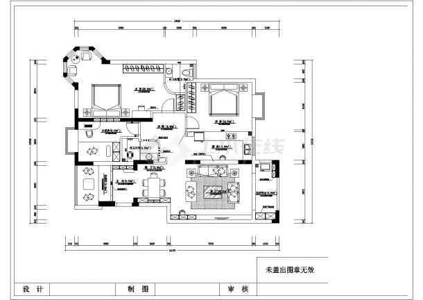 【湖北】鄂州某田园风格三室两厅装修施工图-图二