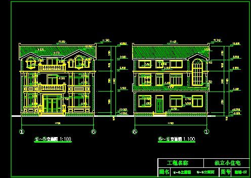 某完整豪华欧式别墅施工CAD详图-图二