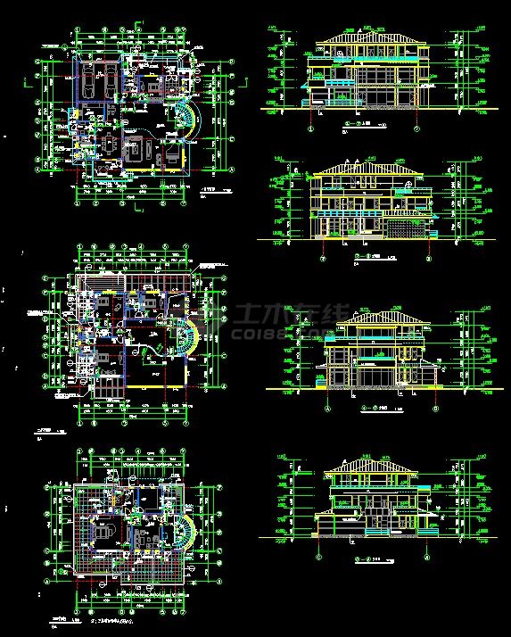 某经典别墅样板建筑设计CAD图纸-图一