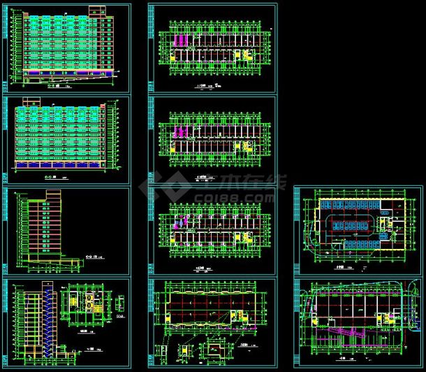 某高中学生宿舍楼建筑设计cad施工图-图一