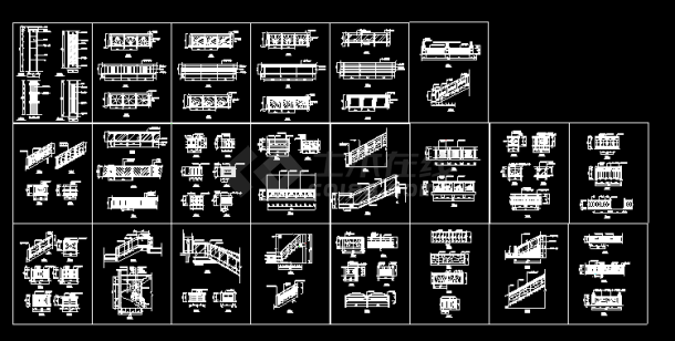 近20款装饰栏杆全套cad施工设计图-图一
