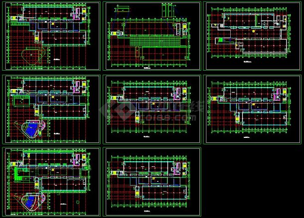 某大学图书馆建筑设计方案cad施工图-图一