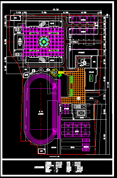 某市区中学校园cad平面设计总图-图一