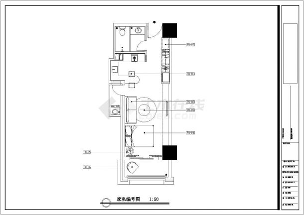 【西宁】40平现代简约一居室样板间装修施工图（含水电）-图一