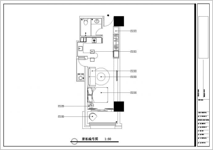 【西宁】40平现代简约一居室样板间装修施工图（含水电）_图1