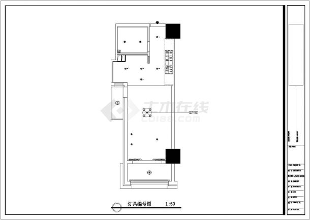【西宁】40平现代简约一居室样板间装修施工图（含水电）-图二
