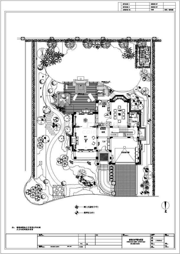 上海某别墅庭院景观工程设计平面图-图二