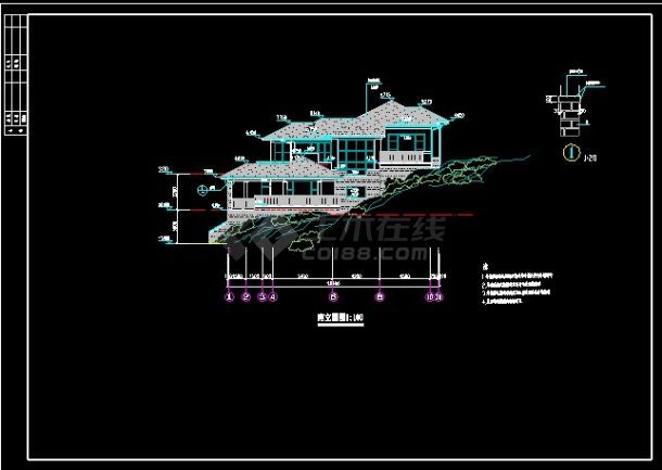 某别墅建筑整套设计CAD施工图纸-图二