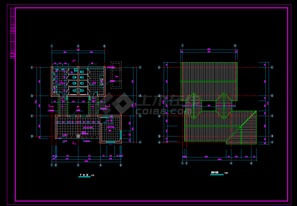 某仿古厕所设计cad建筑施工图纸-图二