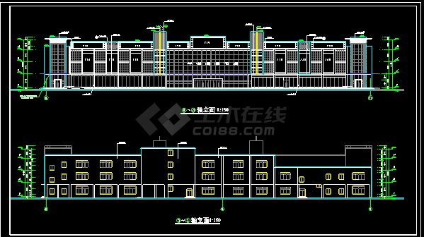 北京某大型超市建筑施工设计cad图纸-图二