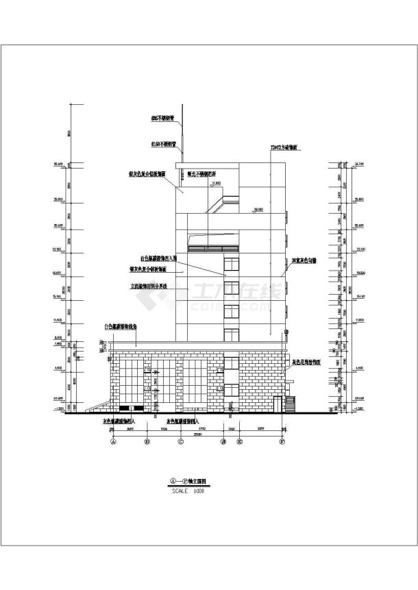 【广东】九层框剪行政办公楼建筑施工图-图一