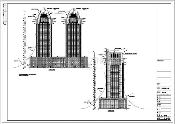 27层商务办公大楼强电系统施工图纸（含消防）-图一