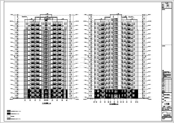 安徽18层纯剪力墙住宅楼建筑、结构施工图-图一