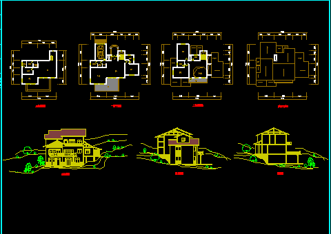 某农村小型别墅设计CAD建筑方案施工图纸-图二