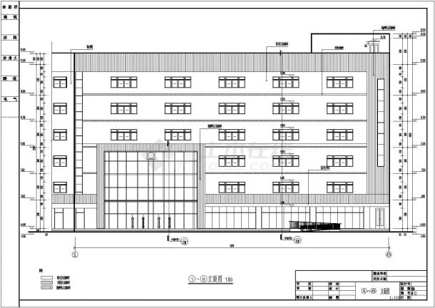 【山西】六层框架结构办公楼建筑、结构施工图-图一