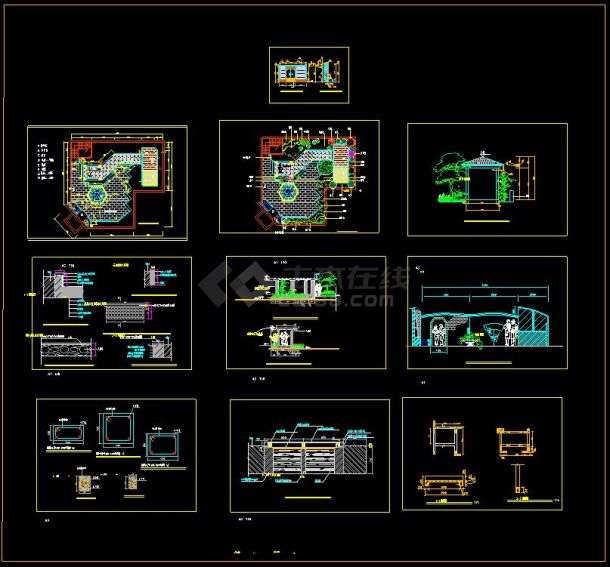 某住宅区屋顶花园建筑设计cad施工图-图一