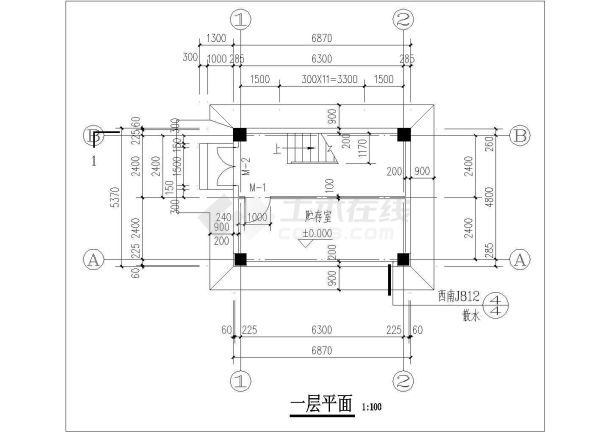 某地五层框架结构消防队训练塔建筑施工图-图二