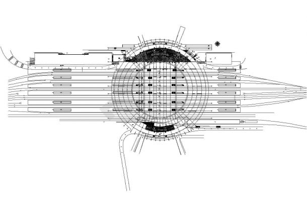 【上海】火车南站建筑平面立面方案设计-图一