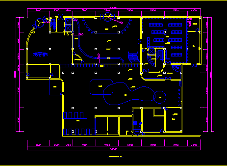 某洗浴中心平面施工设计CAD方案图-图二
