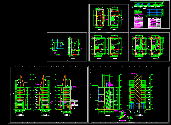 某商业街塔楼建筑施工设计CAD全套图_图1