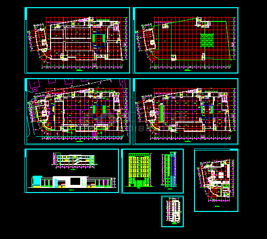 某大型商场设计施工CAD平立面方案图-图一