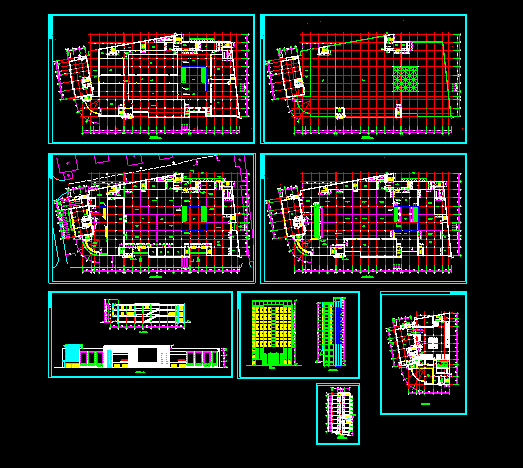 某大型商场设计施工CAD平立面方案图_图1