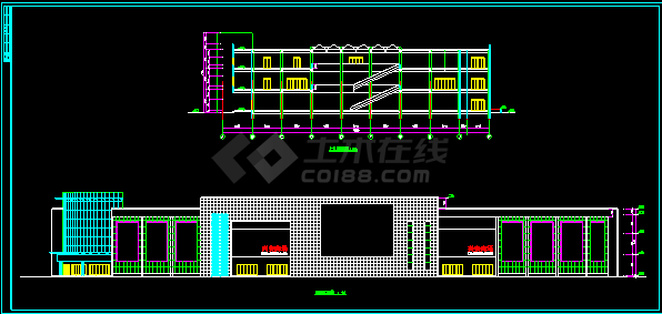 某大型商场设计施工CAD平立面方案图-图二