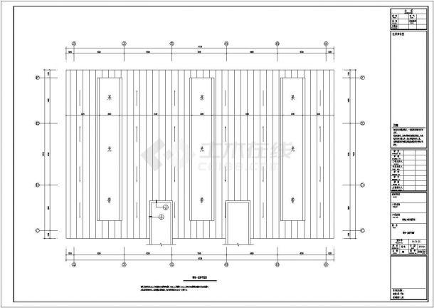 安徽某空间网架结构风雨操场结构施工图-图二