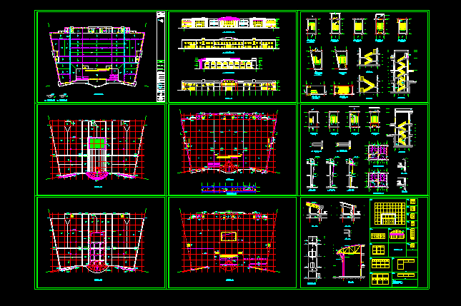 某超市建筑施工设计平立面CAD方案图_图1