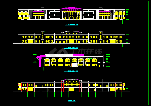 某超市建筑施工设计平立面CAD方案图-图二