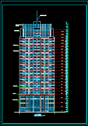 某高层综合楼施工设计平立面CAD图-图二