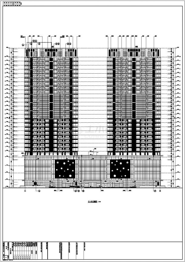 广东28层框架商住楼建筑设计施工图-图一