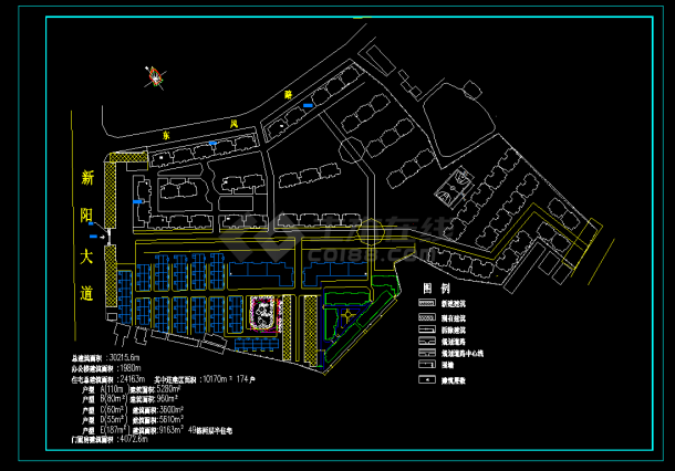 某工业园区规划设计cad方案总图-图二