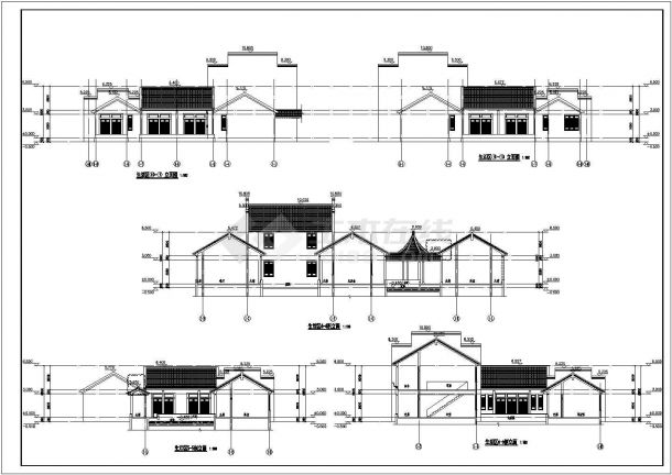 某地框架结构超豪华中式会所庄园建筑结构施工图-图二