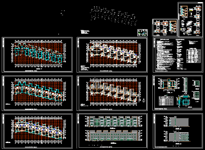 联体经典别墅CAD建筑设计施工图_图1