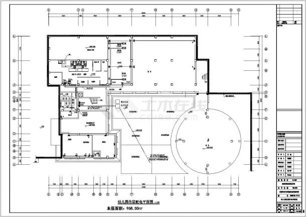 【安徽】140万平小区配套设施3层幼儿园全套电气施工图-图一