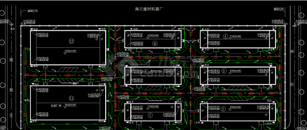 海兰建材机器厂厂区设计cad总平面图-图二
