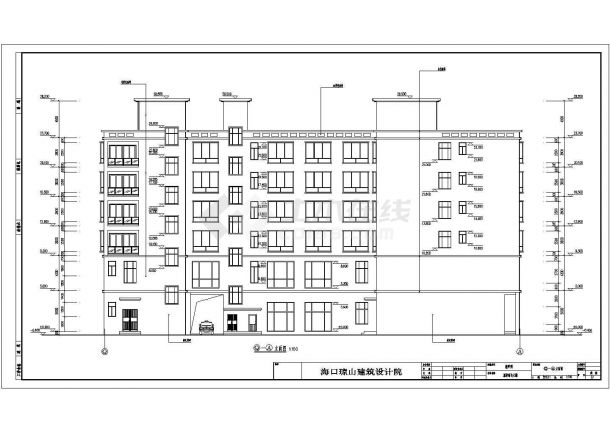 某地六层框架结构商住楼建筑设计施工图纸-图二