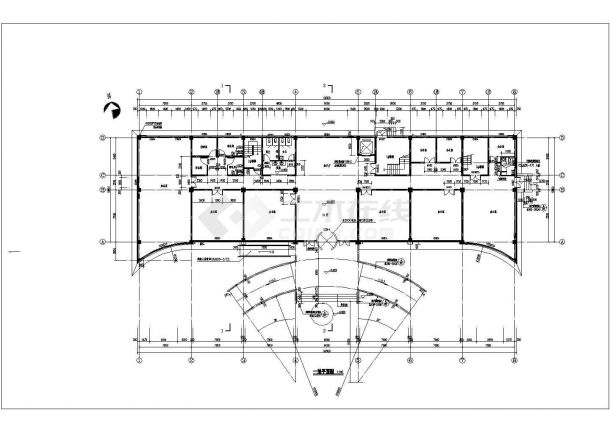 某6层办公楼框架结构建筑设计方案图-图二