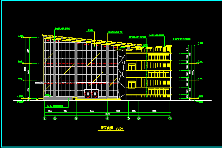 某高级小区会所建筑CAD施工设计图纸-图二