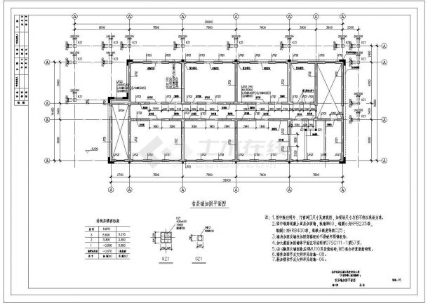 [北京]三层砖混结构幼儿园抗震加固改造结构施工图-图二