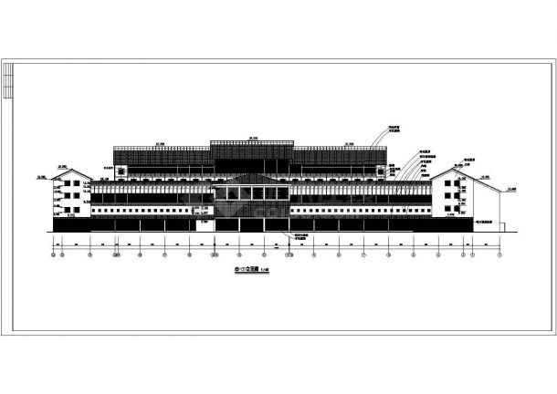 某四层酒店框架结构建筑设计施工图纸-图一