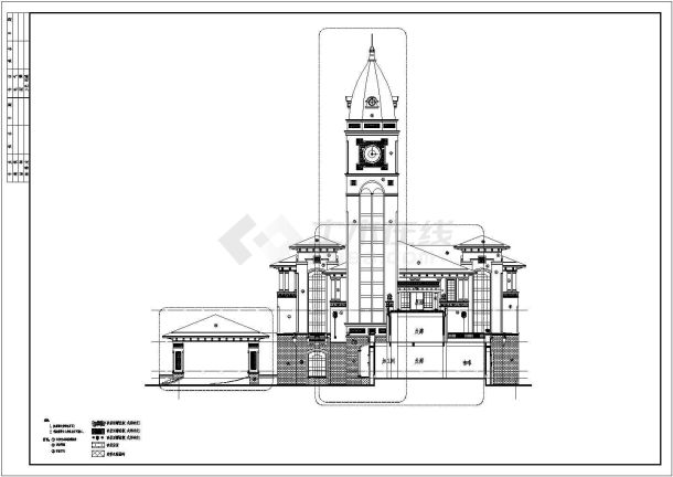 某3层框剪商务会所建筑设计施工图-图一