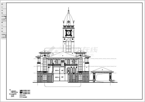 某3层框剪商务会所建筑设计施工图-图二