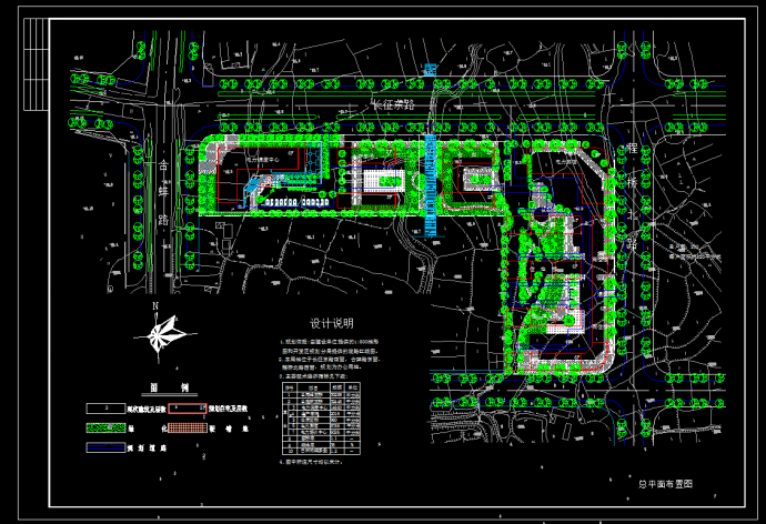 某电力局办公用地规划设计cad方案图_图1